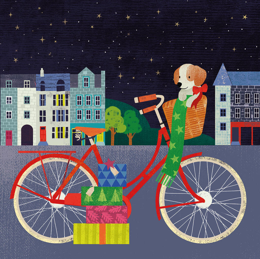 Image of 10 Bike And Puppy Christmas Cards