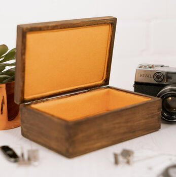 Personalised Wooden Anniversary Cufflink/Trinket Box, 6 of 9