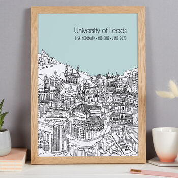 Personalised Leeds Graduation Gift Print, 9 of 9