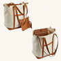 Sustainable Canvas And Leather Tote Bag With Clutch, thumbnail 8 of 11