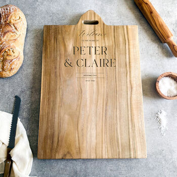 Personalised Large Natural Teak Chopping Board, 3 of 7