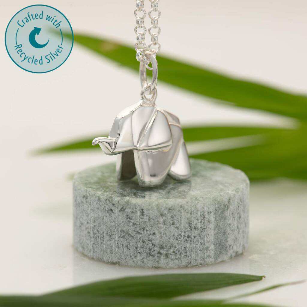 origami elephant necklace