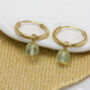 Prehnite Gold Hoop Earrings, thumbnail 3 of 5