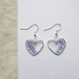 Forget Me Not Love Heart Sterling Silver Earrings, thumbnail 3 of 5
