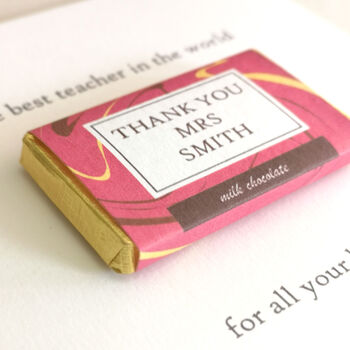 Personalised Teacher Thank You Card With Chocolate, 2 of 4