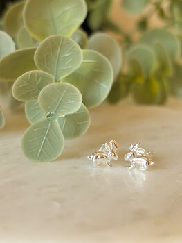 Sterling Silver Bunny Rabbit Stud Earrings, 3 of 4