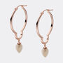 18k Rose Gold Plated Mother Of Pearl Large Hoops, thumbnail 2 of 4