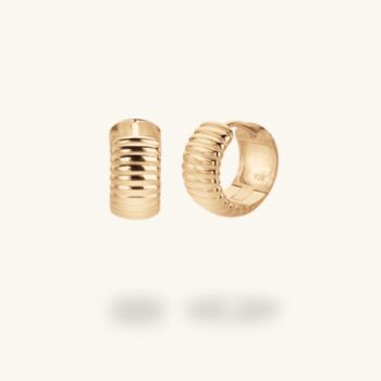 Ribbed Huggie Hoops Gold Vermeil, 2 of 2