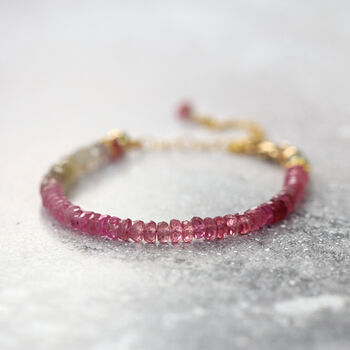 Pink And Green Sapphire Bracelet, 9 of 12