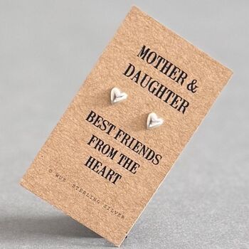 Mother And Daughter Sterling Silver Heart Earrings, 7 of 11