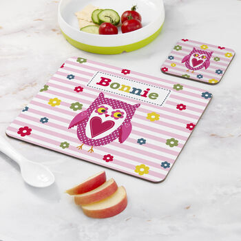 Personalised Girl's Coaster And Placemat Set, 12 of 12