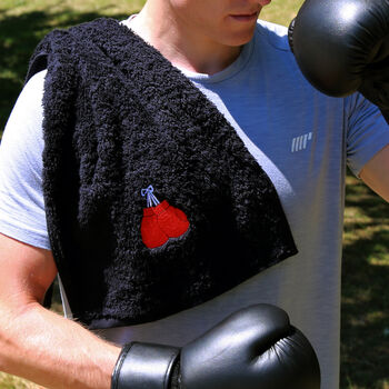Boxing Gym Towel With Personalised Evolution Motif, 2 of 4