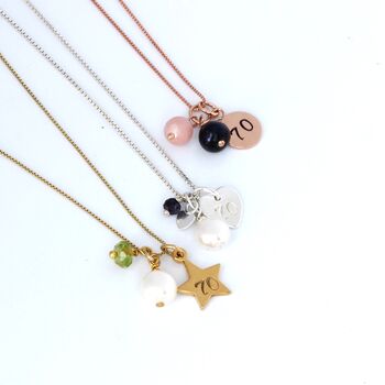 Personalised 70th Birthday Necklace For Her, 9 of 11