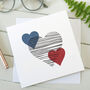 Scandi Love Hearts Valentines Card, thumbnail 2 of 2