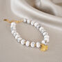 Howlite Crystal Bracelet With Gold Tone Ginkgo Leaf, thumbnail 1 of 4