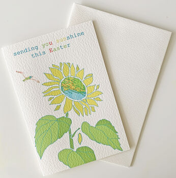 Contemporary Sunflower Easter Card, 2 of 3