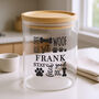 Personalised Glass Dog Treats Jar With Lid, thumbnail 1 of 6
