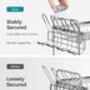 Two Tier Dish Drying Rack Steel Drainer Shelf, thumbnail 4 of 8