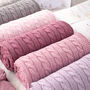 Luxury Baby Girl Cable Blanket, thumbnail 2 of 12