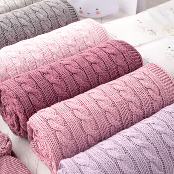 Luxury Baby Girl Cable Blanket, 2 of 12