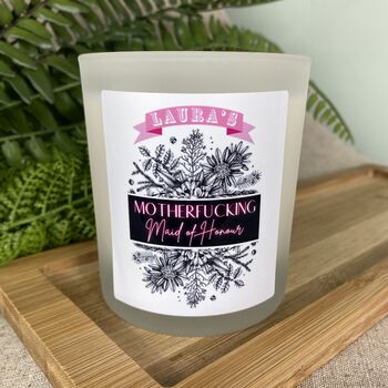 Personalised Neon Motherfucking Maid Of Honour Candle, 2 of 11