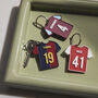 Personalised Football Shirt Keyring, thumbnail 1 of 4
