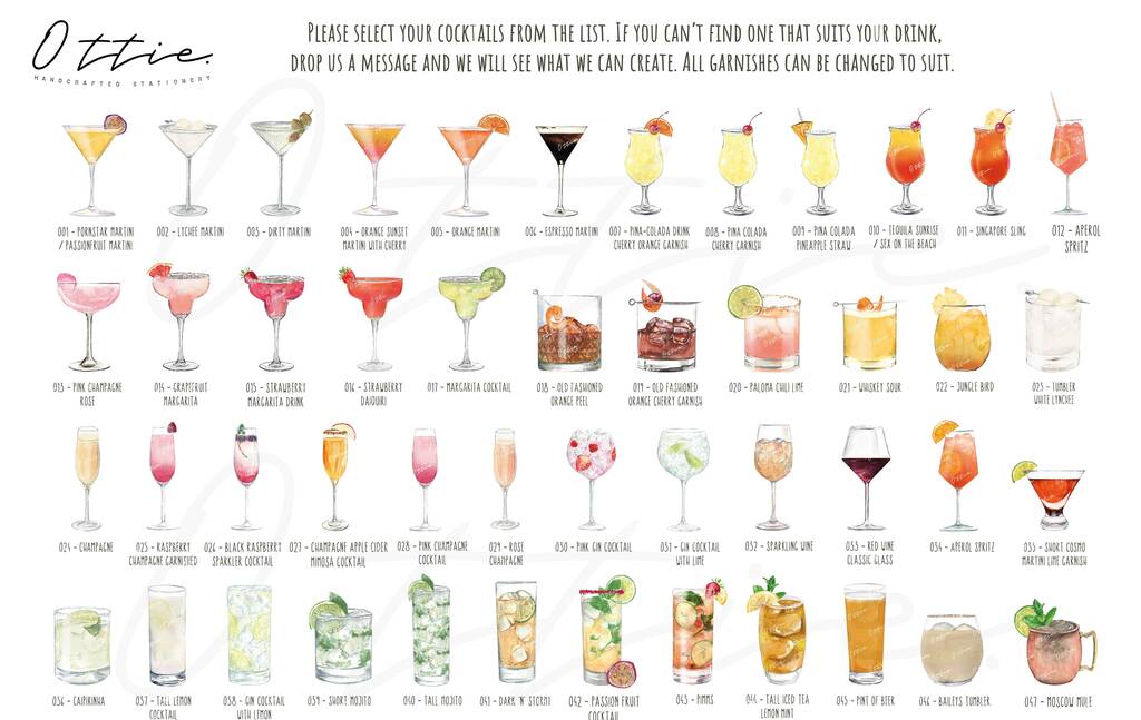 Personalised Cocktail Posters By Ottie Design | notonthehighstreet.com