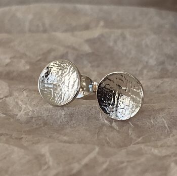 Small Textured Round Stud Earrings, 6 of 12