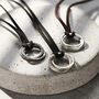 Men's Two Ring Russian Leather Cord Necklace, thumbnail 3 of 10