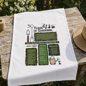 Personalised 30th Birthday Gift Garden Towel, 3 of 9
