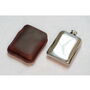 Burgundy Leather Cased Hip Flask 6oz Stainless Steel, thumbnail 6 of 8