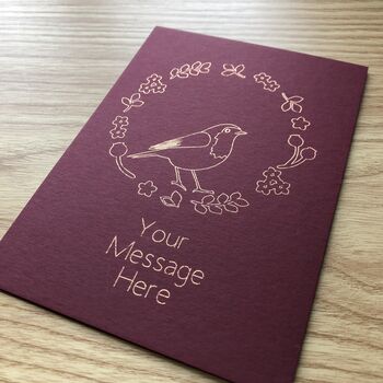 Personalised Robin Bird Nest Gold Foil Card, 5 of 12