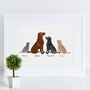 Labrador Dog Family Watercolour Personalised Print, thumbnail 2 of 8