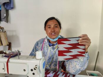 Nepali Dhaka Handwoven Pouch, Fairtrade, 2 of 4