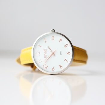 Your Own Handwriting Engraved Anaii Watch Yellow, 3 of 8