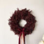 Preserved Burgundy Ruscus Wreath, thumbnail 1 of 5