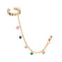 Millie Gold Rainbow Chunky Ear Cuff And Droplet Chain, thumbnail 1 of 2