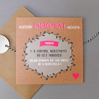 Funny Definition Engagement Card, 2 of 2