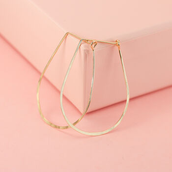 Teardrop Hoop Earrings In Rose Gold Fill, 4 of 10