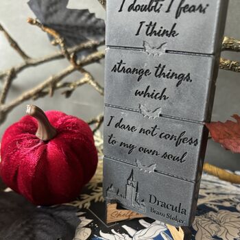 Halloween/Gothic Decor | Dracula 'Sea Of Wonders' Quote Wax Melt Bar, 5 of 5