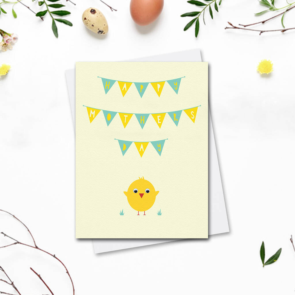 Happy Mothers Day Chick Card By Stripey Cats