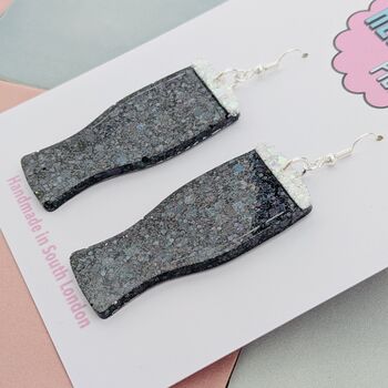 Pint Glass Glitter Resin Earrings, 4 of 4