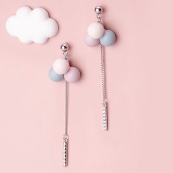 Sterling Silver Balloon Drop Stud Earrings, 2 of 4