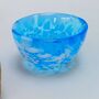 Japanese Blue With White Marble Glass Sake Cup, thumbnail 1 of 2
