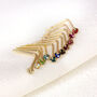 9ct Gold L Shaped Round Cz Crystal Nose Stud Pin, thumbnail 1 of 9