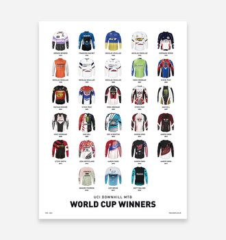 Mtb World Cup Winners Jerseys Art Print, 7 of 8