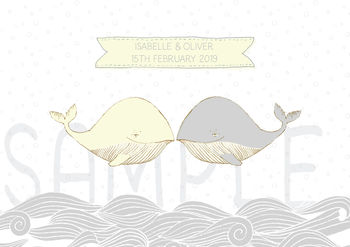 Whales Baby Twins Print On Canvas, 3 of 3