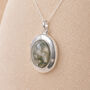 Personalised Sterling Silver Moss Agate Gemstone Photo Locket Necklace, thumbnail 1 of 6