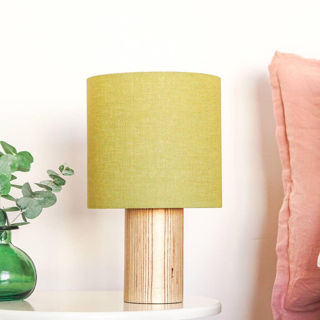 Olive Green Linen Lampshade By Lume