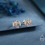 Dragon Internally Threaded Flat Back Earrings In Sterling Silver, thumbnail 5 of 11